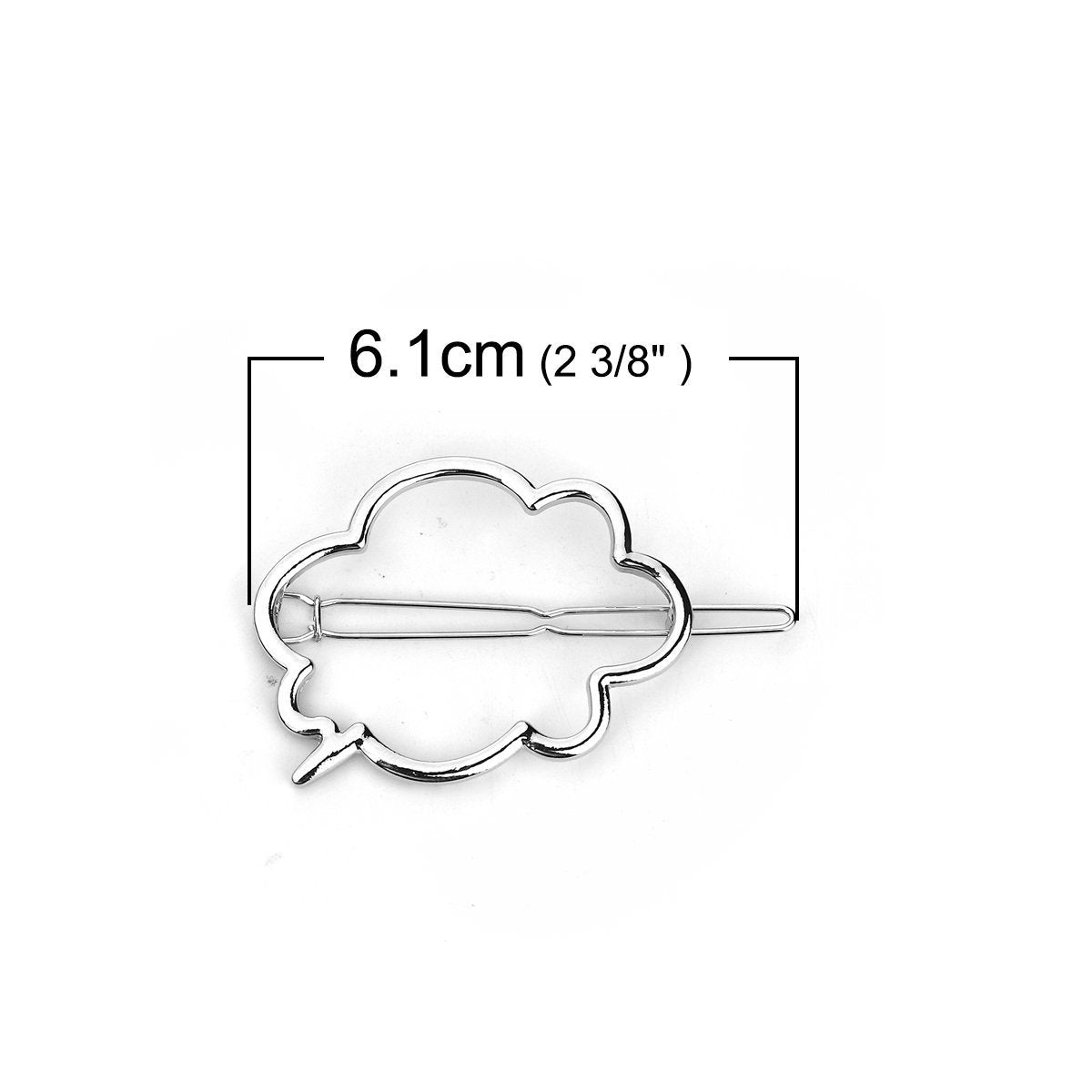 Silver Cloud Silhouette Hair Clip - My Custom Tee Party