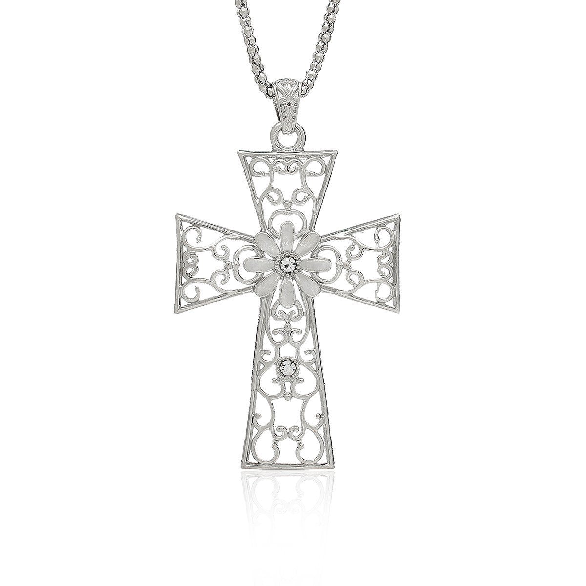 Silver Filigree Cross Necklace - My Custom Tee Party