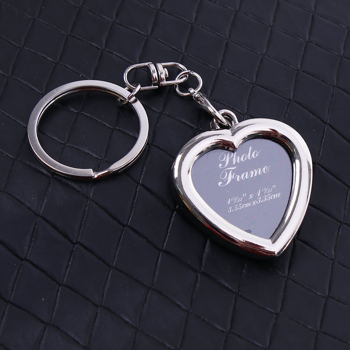 Silver Heart Photo Frame Keychain - My Custom Tee Party