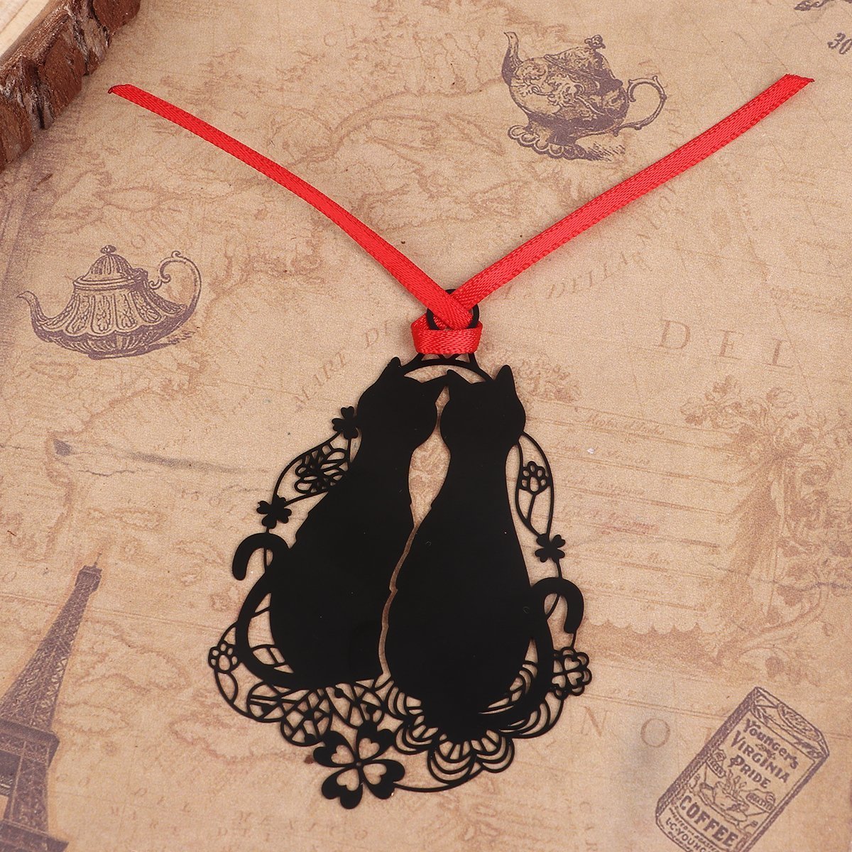 Victorian Black Cat Silhouette Book Mark - My Custom Tee Party