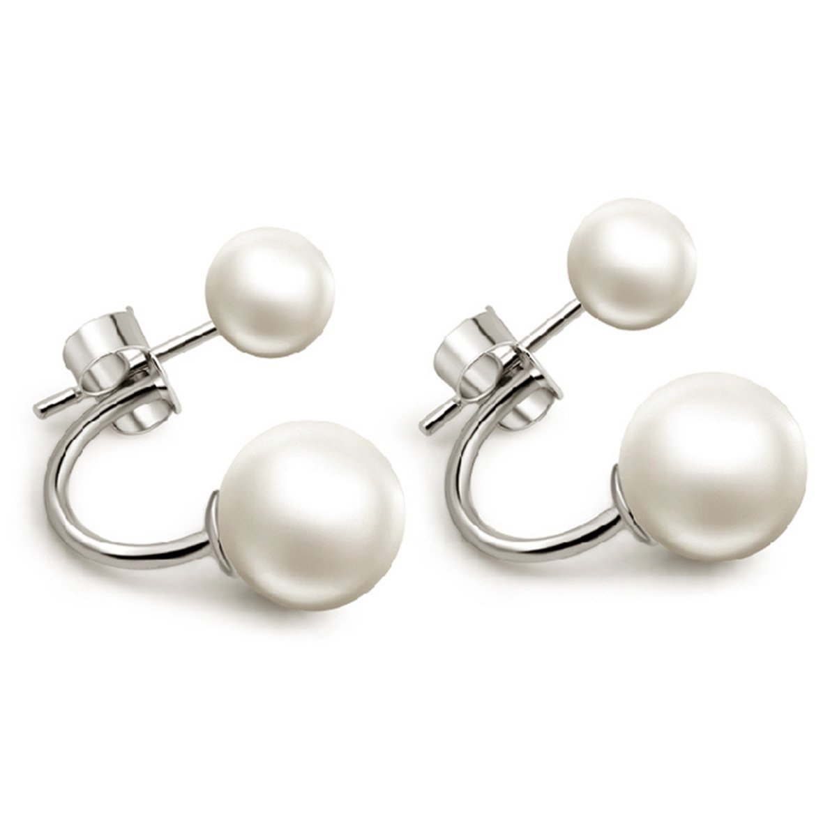 White Imitation Pearl Earrings - My Custom Tee Party